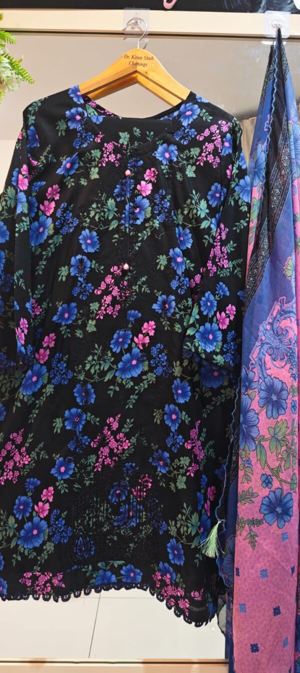 3PC Stitched Embroidered Lawn Suit | Chiffon & Lawn Dupatta