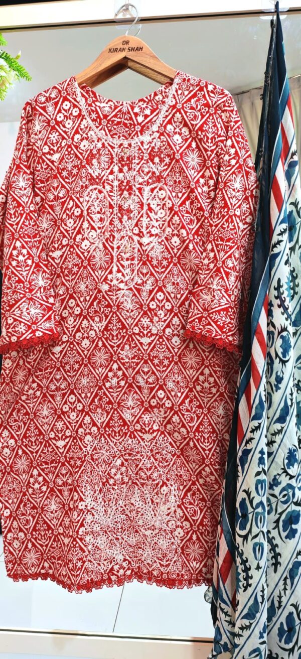 3PC Stitched Embroidered Lawn Suit | Chiffon & Lawn Dupatta
