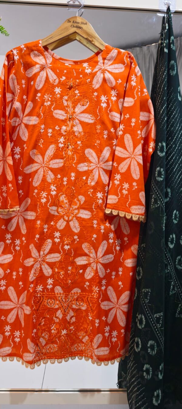 3PC Stitched Embroidered Lawn Suit | Chiffon & Lawn Dupatta