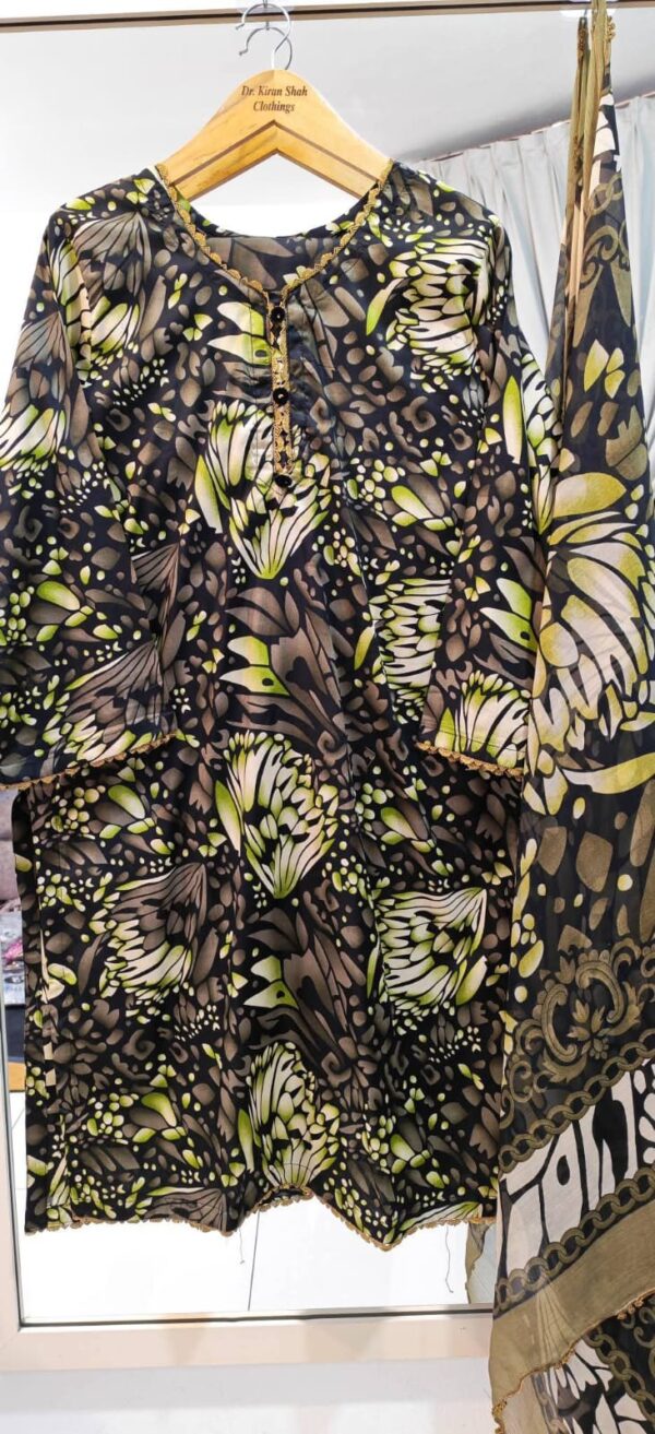 3PC Stitched Embroidered Lawn Suit | Chiffon & Lawn Dupatta