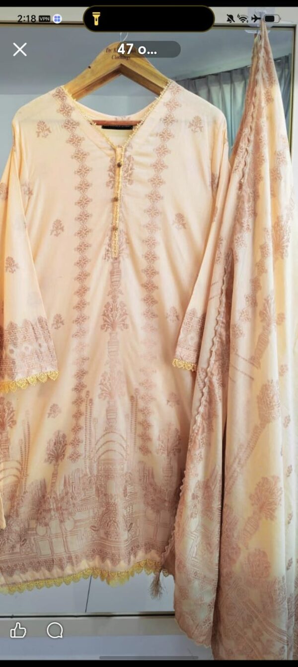 3PC Stitched Embroidered Lawn Suit | Chiffon & Lawn Dupatta