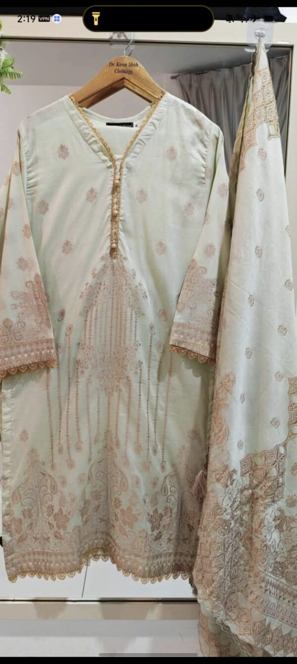 3PC Stitched Embroidered Lawn Suit | Chiffon & Lawn Dupatta